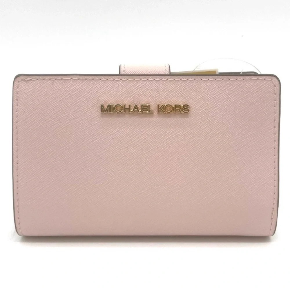 Michael Kors Medium Bifold Zip Chain Wallet Powder Blush (NWT) - Picture 2 of 8